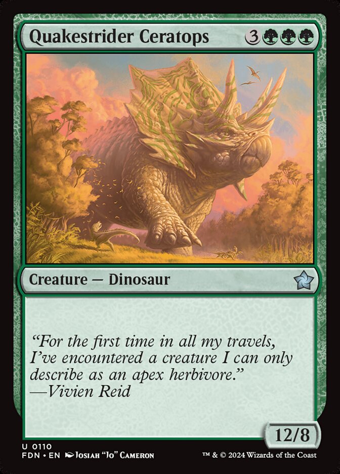 MTG Card Title: Quakestrider Ceratops FDN/110