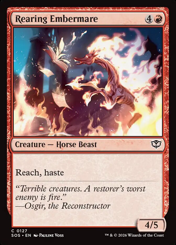 MTG Card Title: Rearing Embermare SOS/127