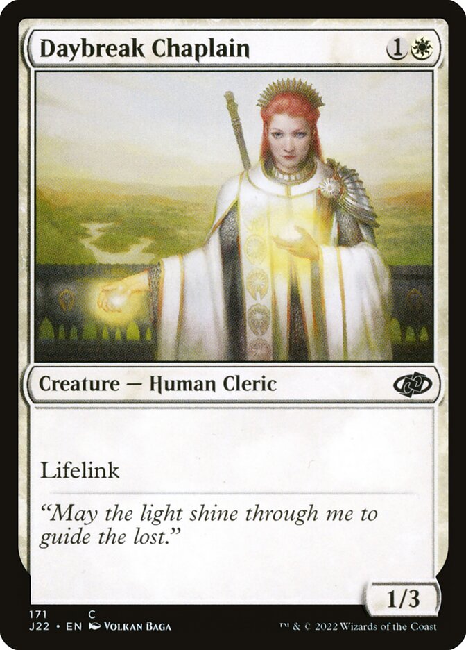 MTG Card Title: Daybreak Chaplain J22/171