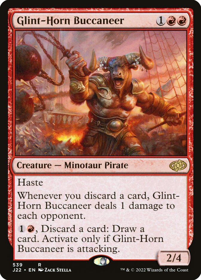 MTG Card Title: Glint-Horn Buccaneer J22/539