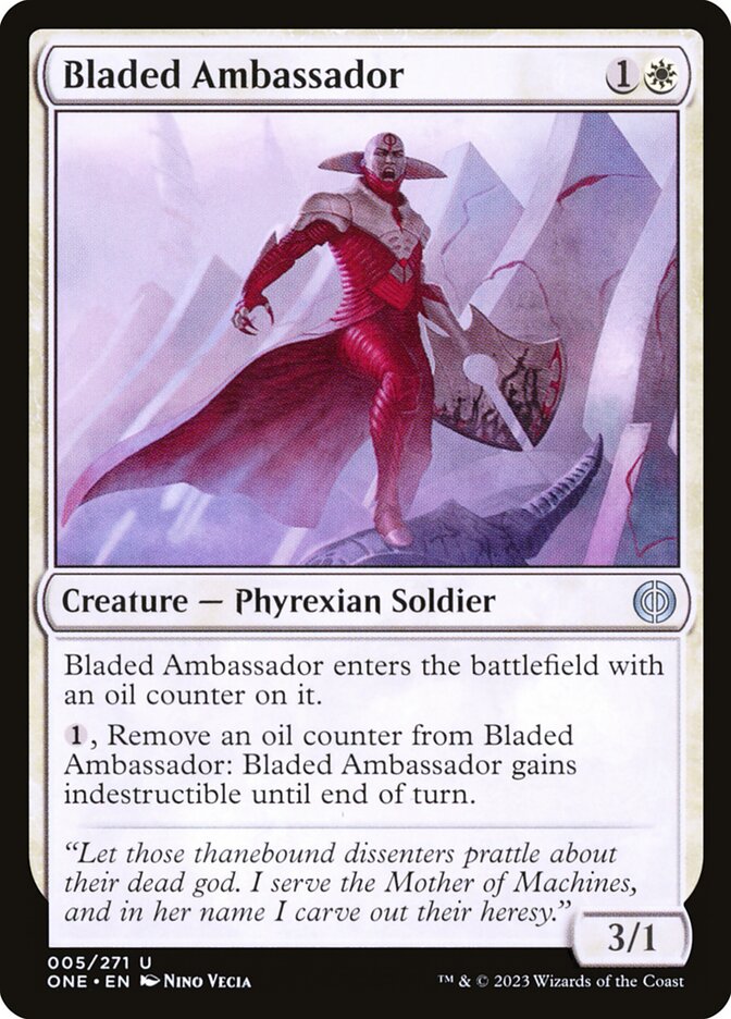 MTG Card Title: Bladed Ambassador ONE/5