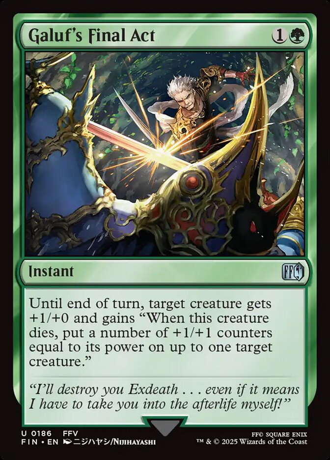MTG Card Title: Galuf's Final Act FIN/186