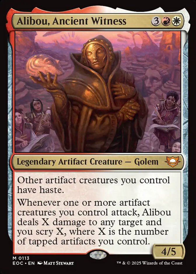 MTG Card Title: Alibou, Ancient Witness EOC/113