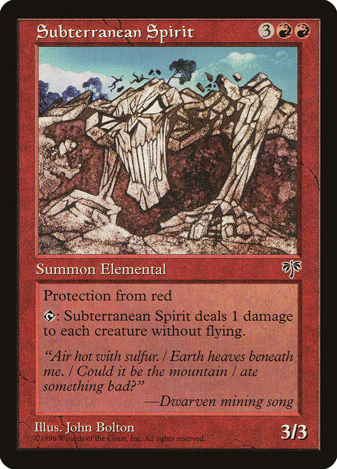 MTG Card Title: Subterranean Spirit MIR/195