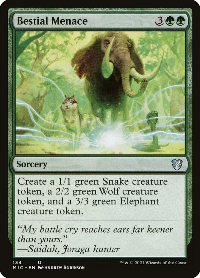 MTG Card Title: Bestial Menace MIC/134