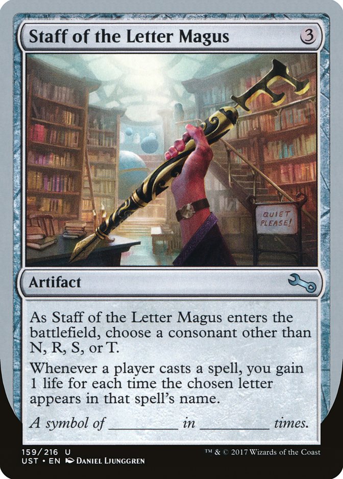 MTG Card Title: Staff of the Letter Magus UST/159