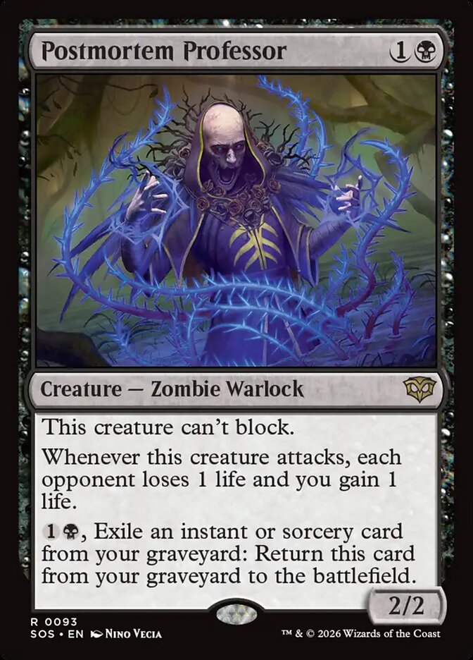 MTG Card Title: Postmortem Professor SOS/93