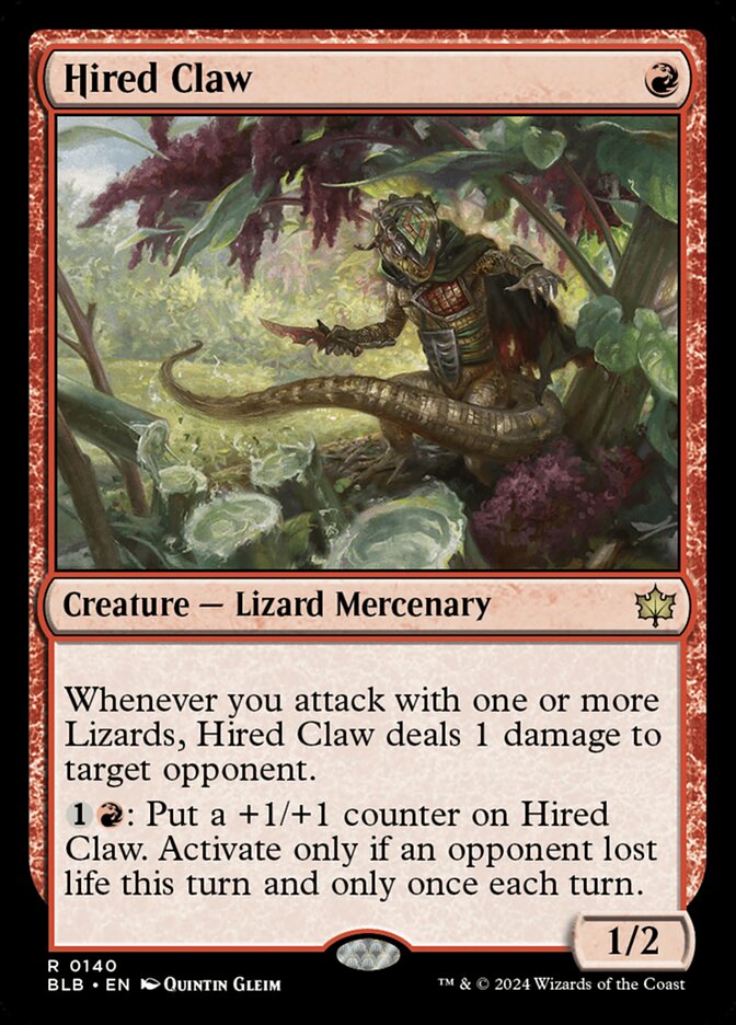 MTG Card Title: Hired Claw BLB/140
