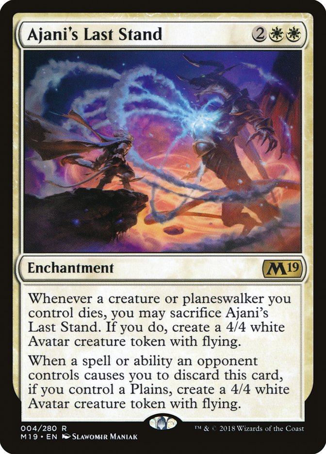 MTG Card Title: Ajani's Last Stand M19/4
