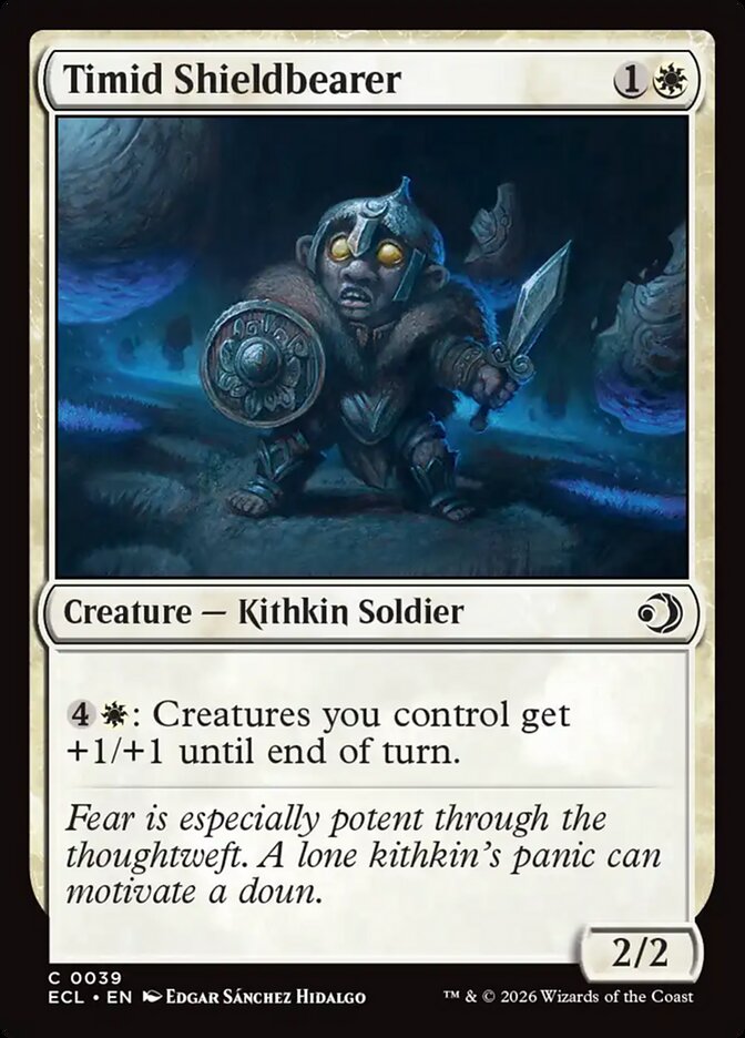 MTG Card Title: Timid Shieldbearer ECL/39