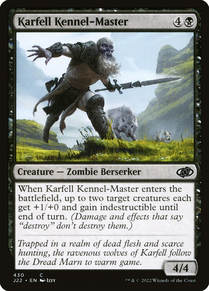 MTG Card Title: Karfell Kennel-Master J22/430