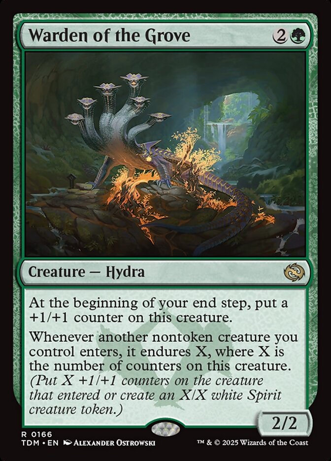 MTG Card Title: Warden of the Grove TDM/166