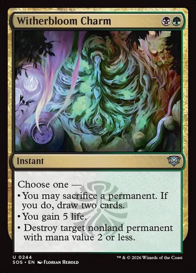 MTG Card Title: Witherbloom Charm SOS/244