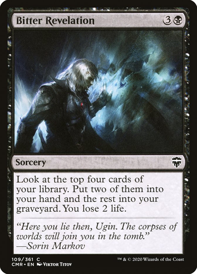 MTG Card Title: Bitter Revelation CMR/109