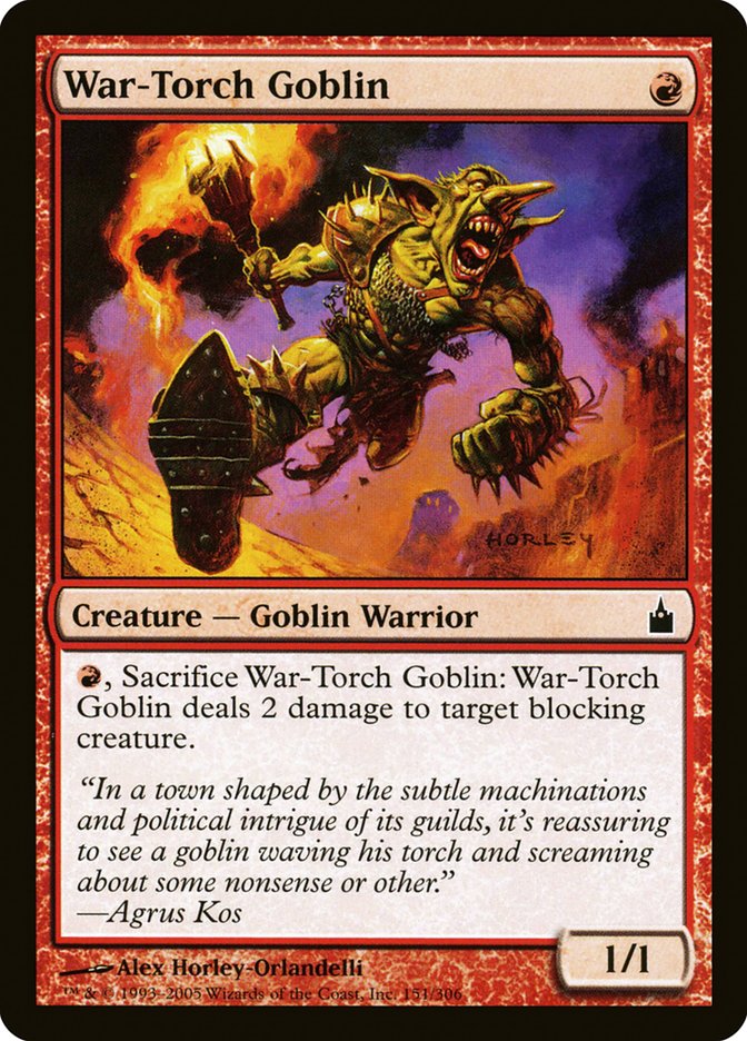 MTG Card Title: War-Torch Goblin RAV/151