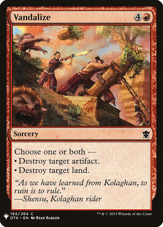 MTG Card Title: Vandalize PLST/DTK-165