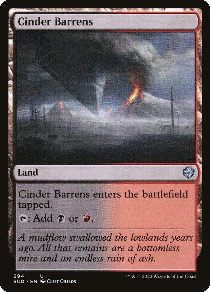 MTG Card Title: Cinder Barrens SCD/294