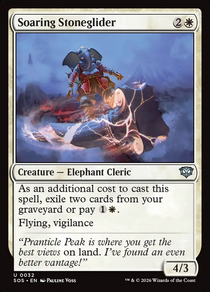 MTG Card Title: Soaring Stoneglider SOS/32