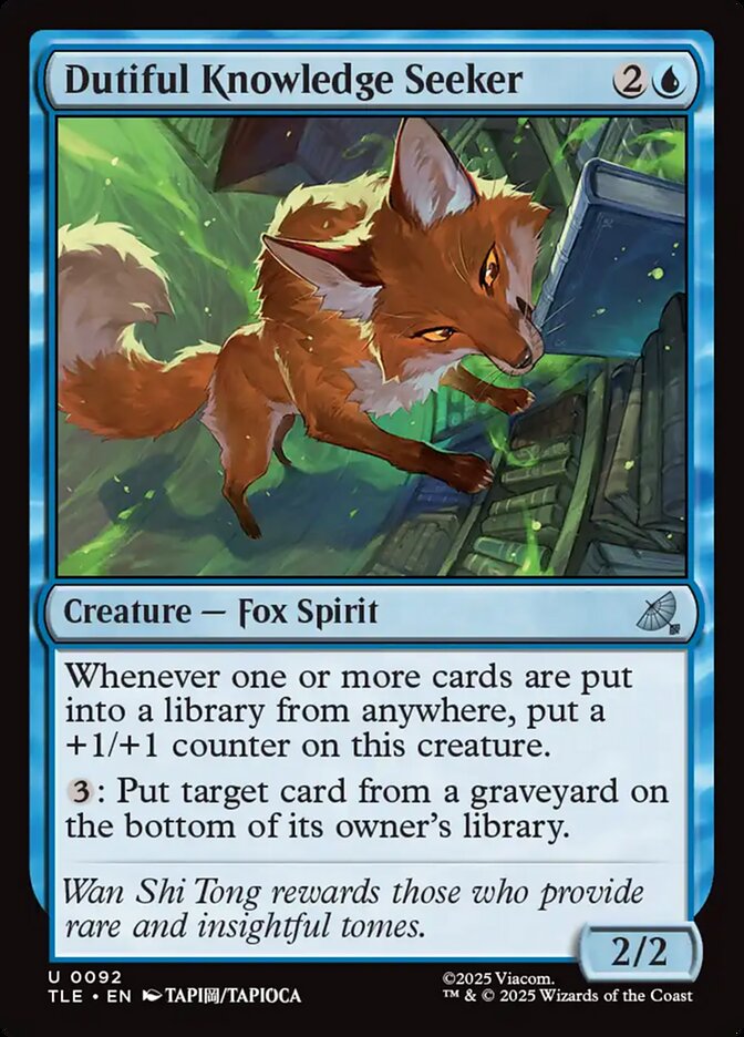 MTG Card Title: Dutiful Knowledge Seeker TLE/92