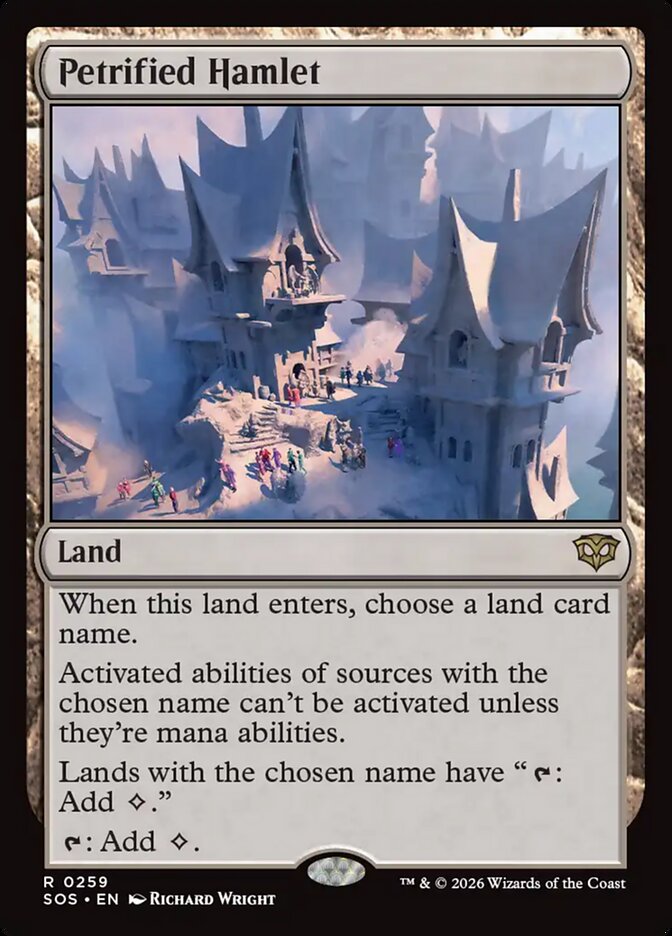 MTG Card Title: Petrified Hamlet SOS/259