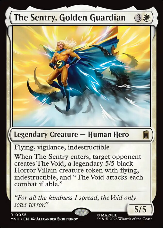 MTG Card Title: The Sentry, Golden Guardian MSH/35