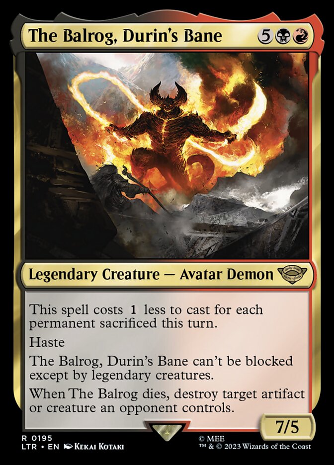 MTG Card Title: The Balrog, Durin's Bane LTR/195