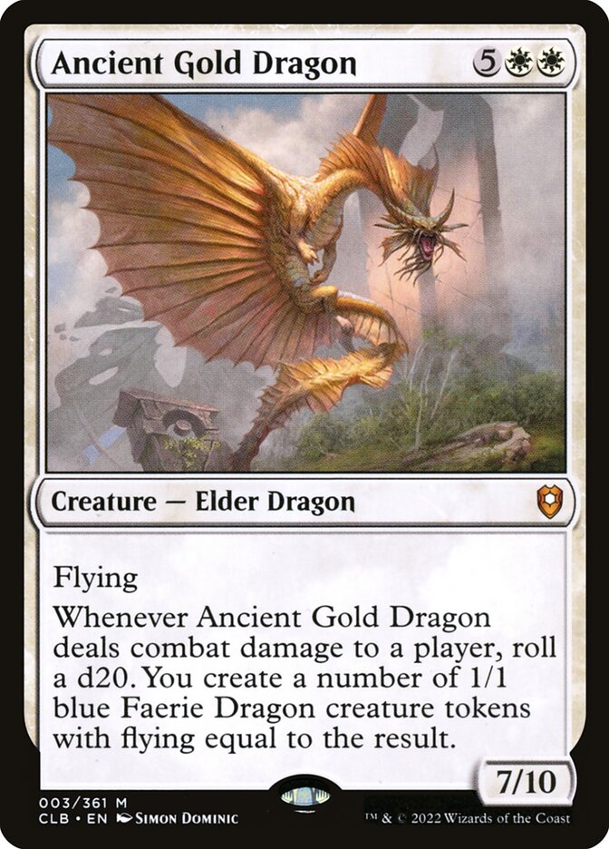 MTG Card Title: Ancient Gold Dragon CLB/3