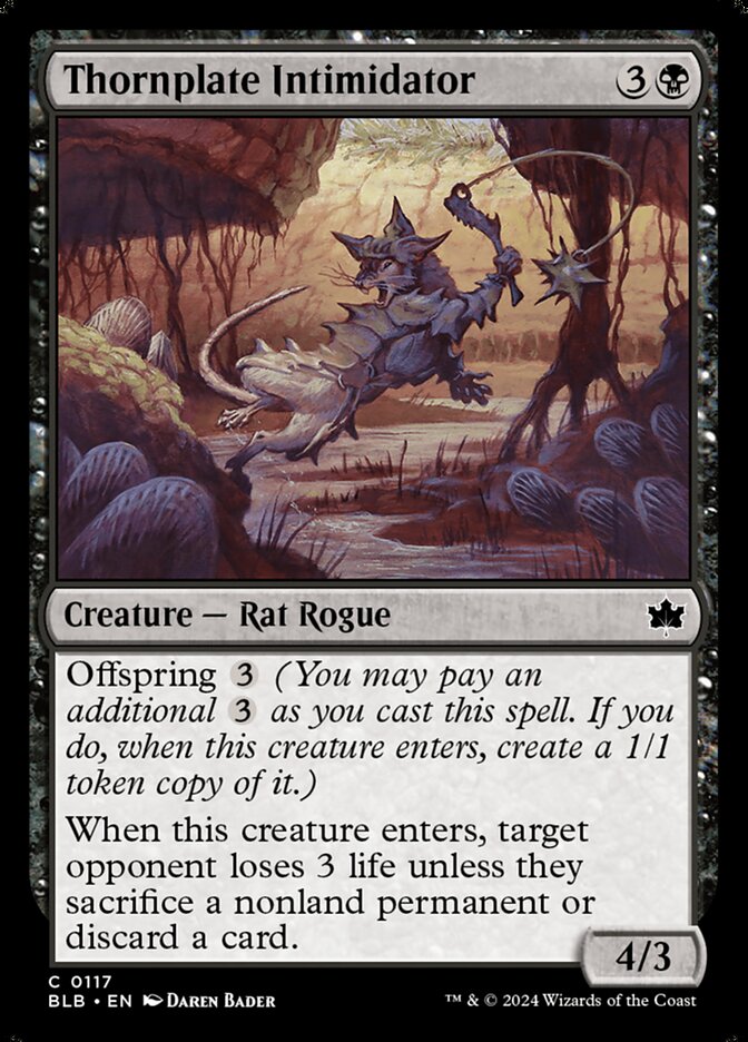 MTG Card Title: Thornplate Intimidator BLB/117