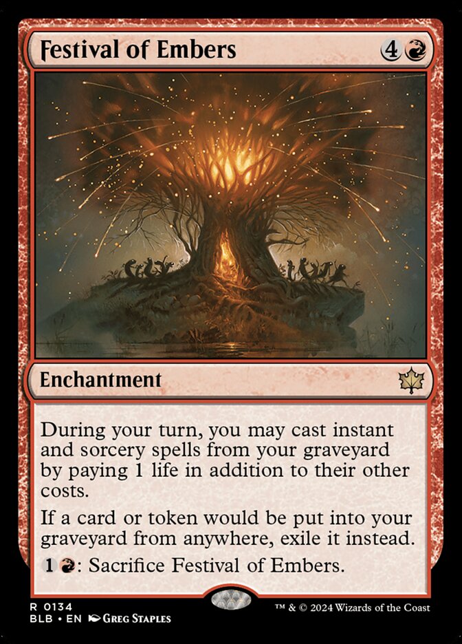 MTG Card Title: Festival of Embers BLB/134