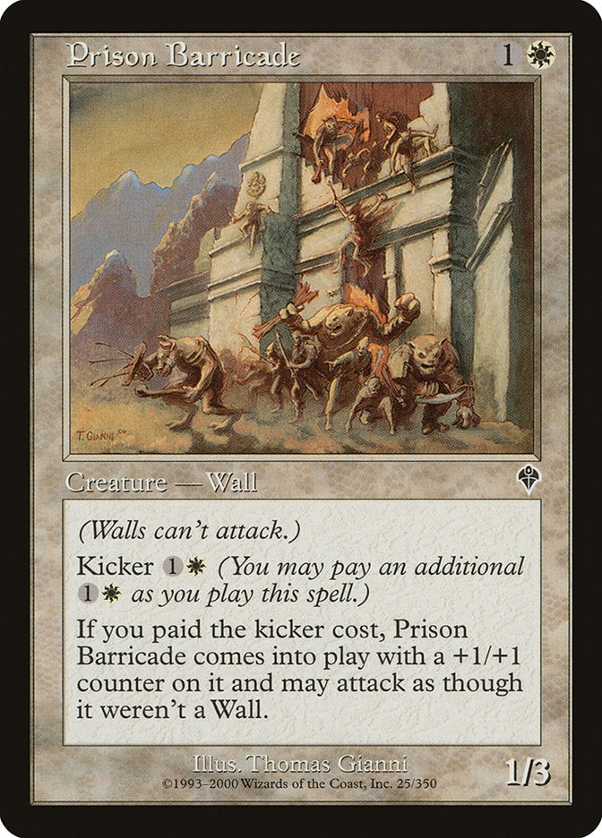 MTG Card Title: Prison Barricade INV/25