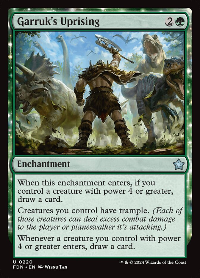 MTG Card Title: Garruk's Uprising FDN/220