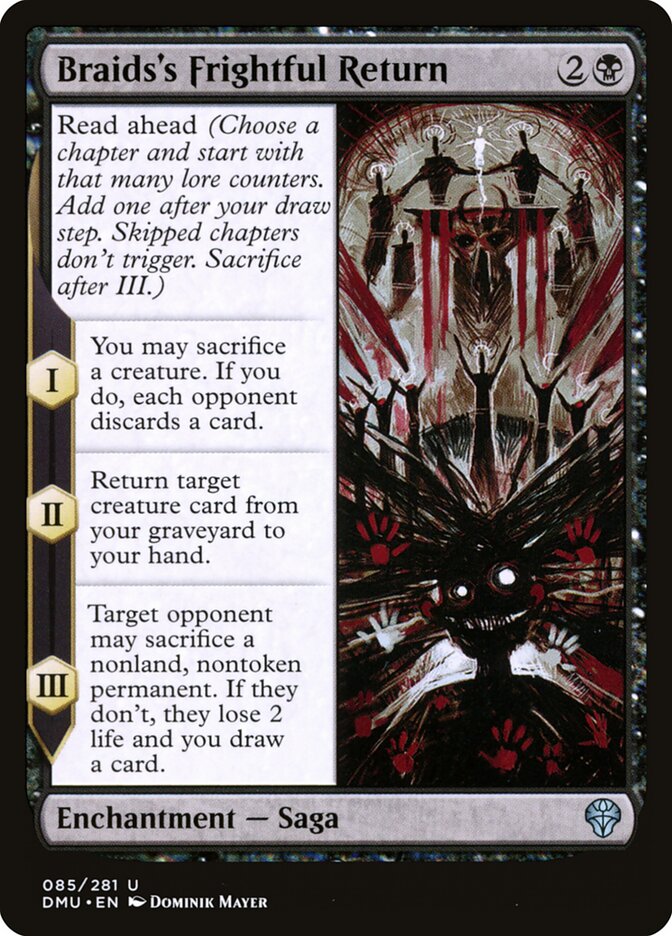 MTG Card Title: Braids's Frightful Return DMU/85