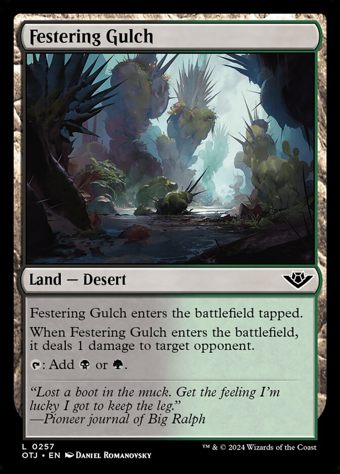 MTG Card Title: Festering Gulch OTJ/257