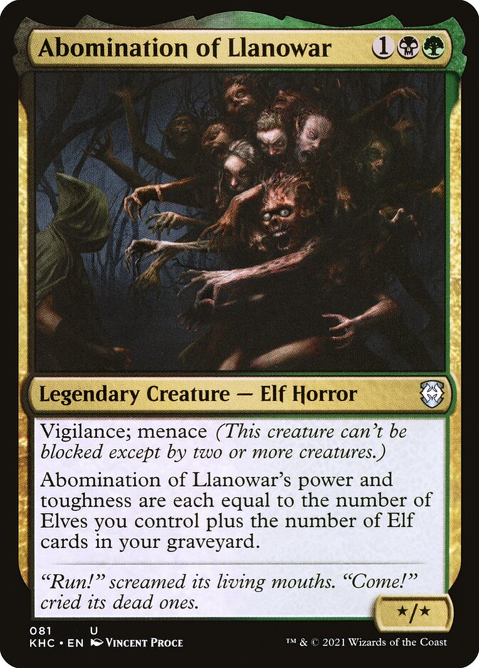 MTG Card Title: Abomination of Llanowar KHC/81