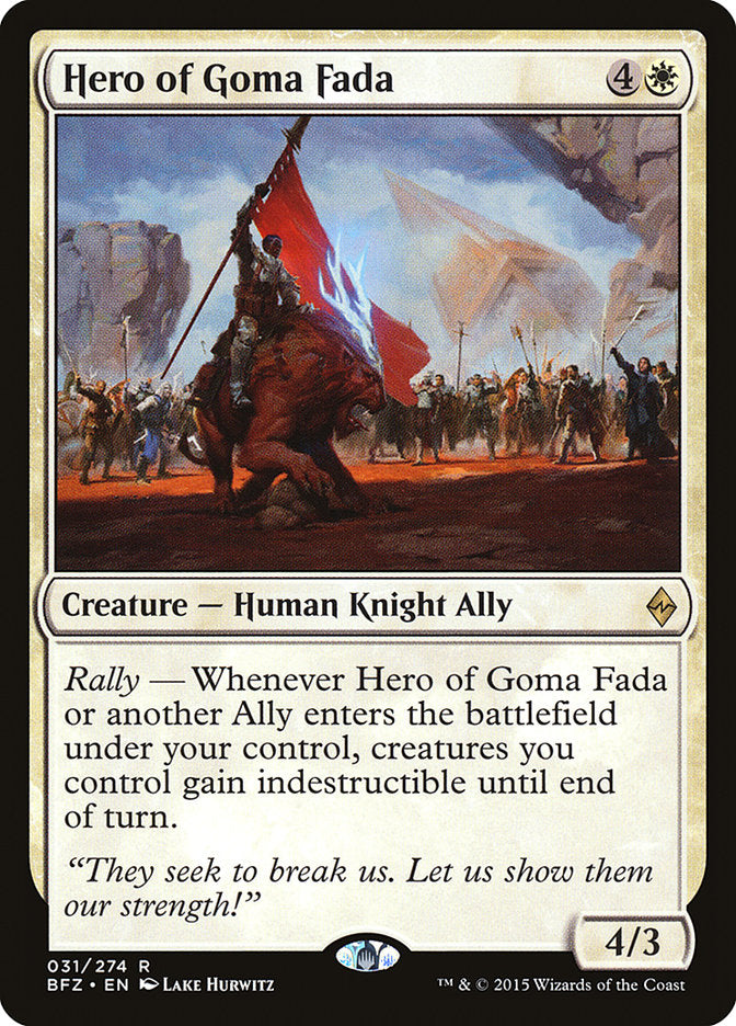 MTG Card Title: Hero of Goma Fada BFZ/31