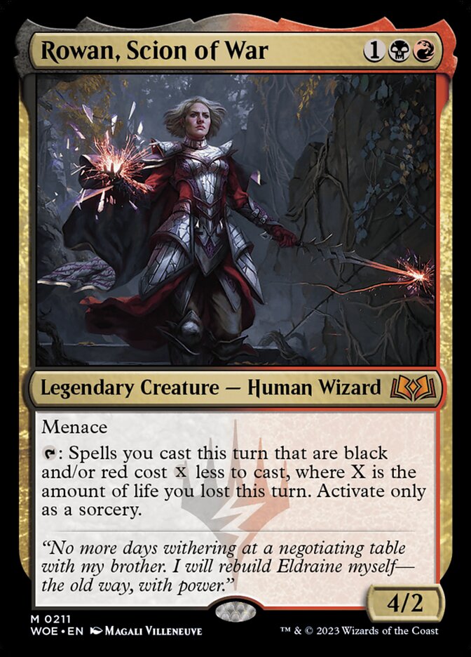 MTG Card Title: Rowan, Scion of War WOE/211