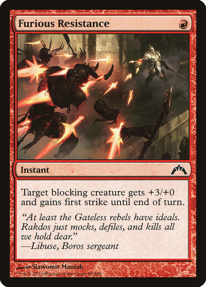 MTG Card Title: Furious Resistance GTC/93