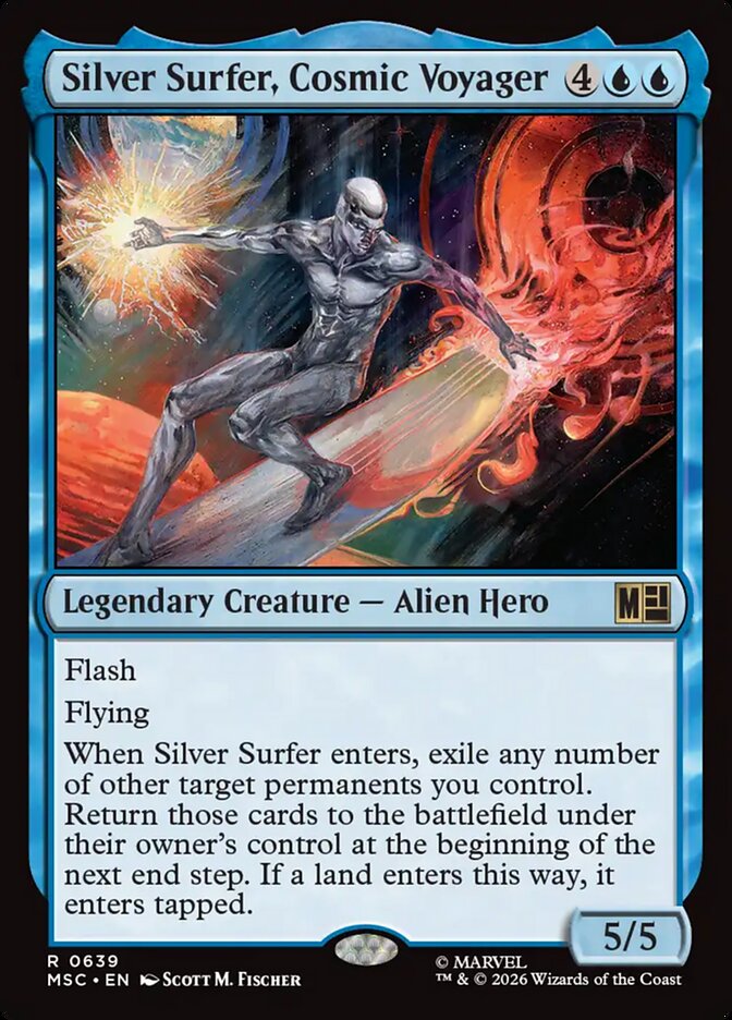 MTG Card Title: Silver Surfer, Cosmic Voyager MSC/639