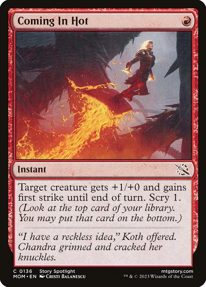 MTG Card Title: Coming In Hot MOM/136