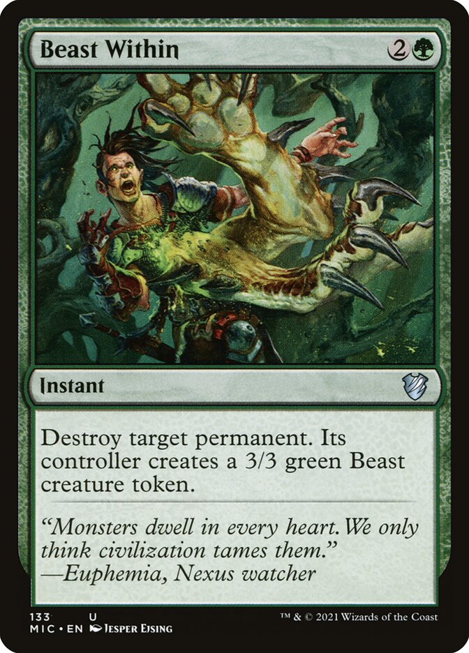 MTG Card Title: Beast Within MIC/133