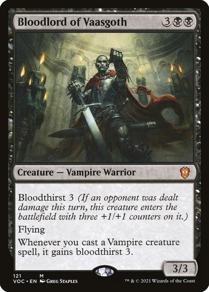MTG Card Title: Bloodlord of Vaasgoth VOC/121
