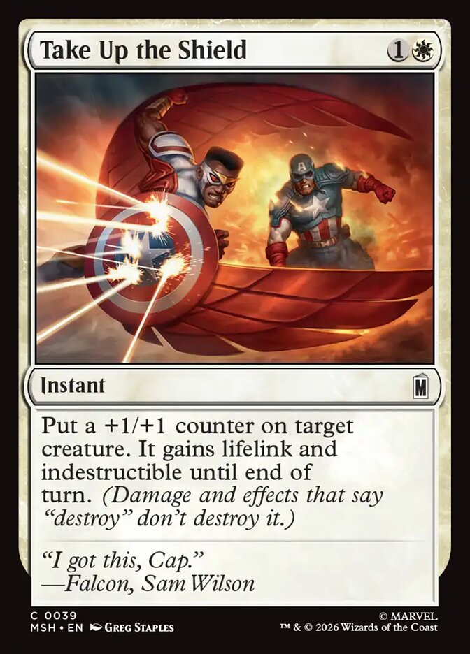 MTG Card Title: Take Up the Shield MSH/39