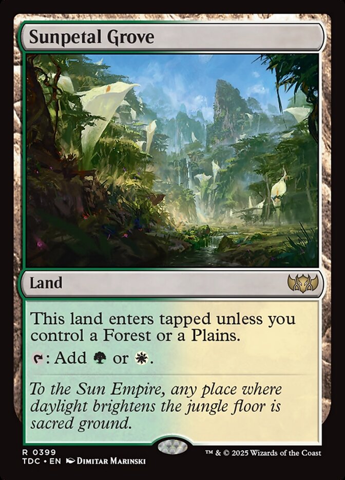 MTG Card Title: Sunpetal Grove TDC/399