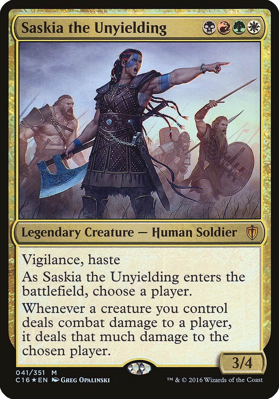 MTG Card Title: Saskia the Unyielding OC16/41
