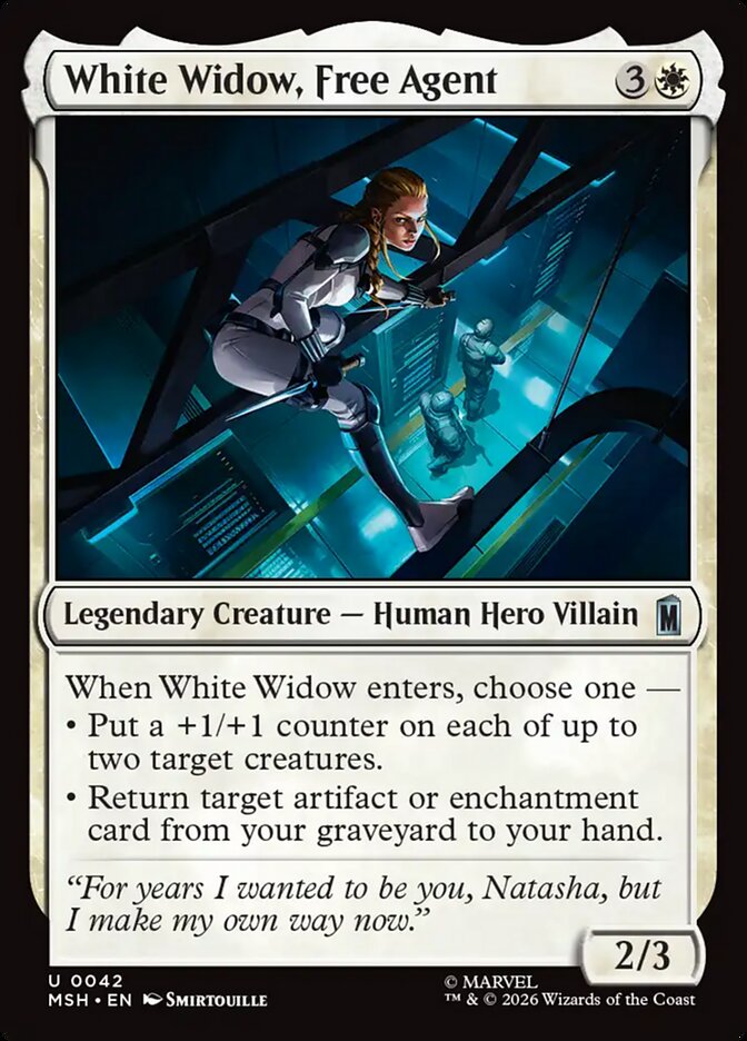 MTG Card Title: White Widow, Free Agent MSH/42