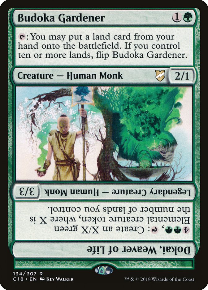 MTG Card Title: Budoka Gardener // Dokai, Weaver of Life C18/134