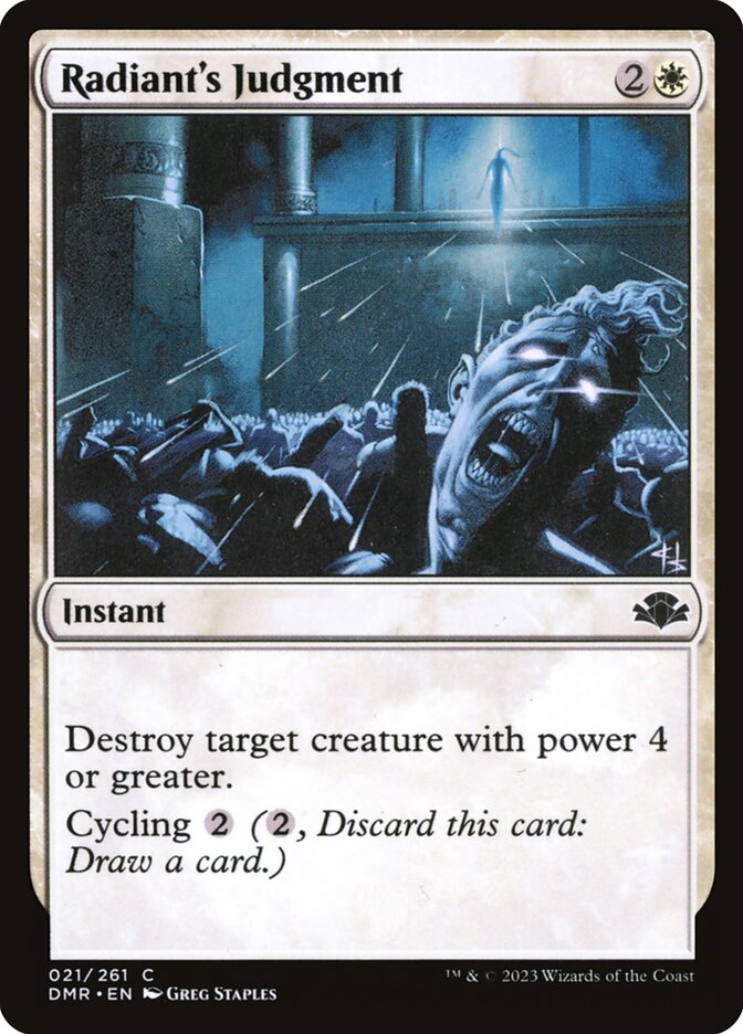 MTG Card Title: Radiant's Judgment DMR/21