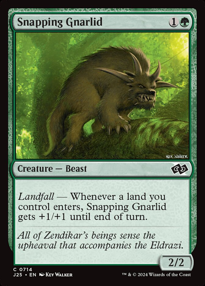 MTG Card Title: Snapping Gnarlid J25/714