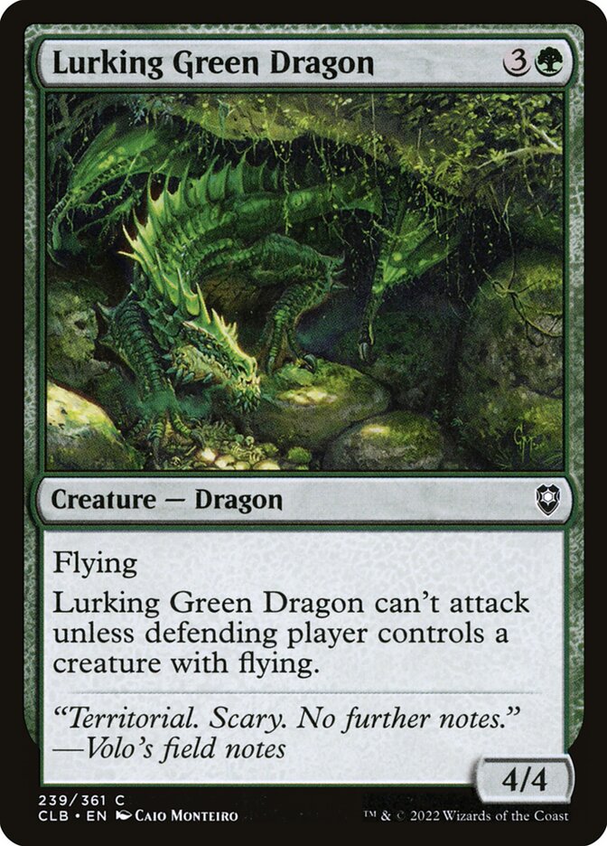 MTG Card Title: Lurking Green Dragon CLB/239