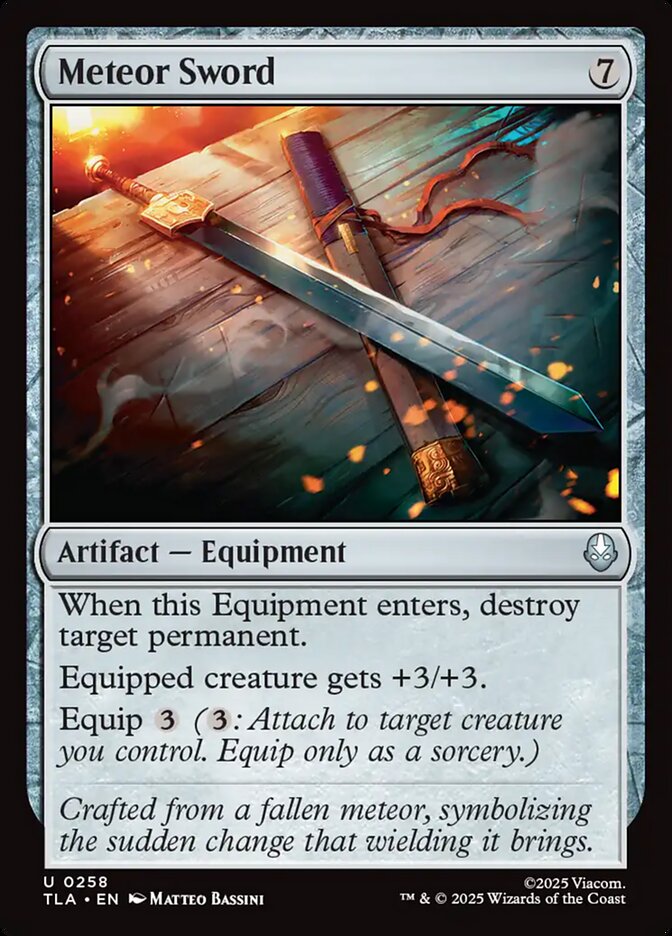 MTG Card Title: Meteor Sword TLA/258